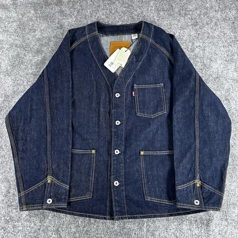 NEW Levi's Premium Capital E Men's Union Engineer Denim Cardigan Size L